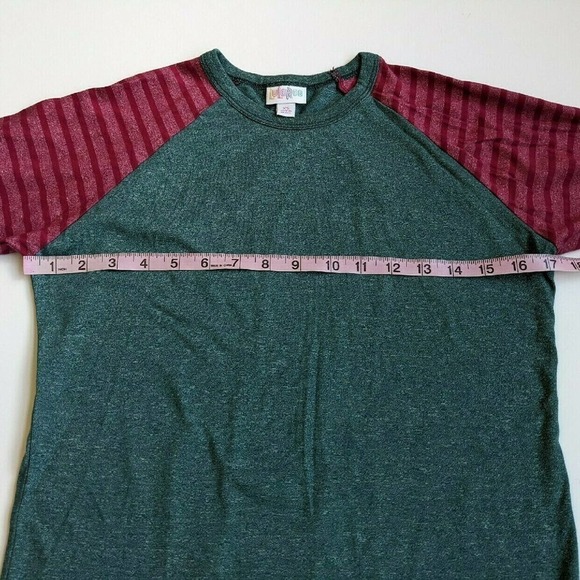 Green Raglan Stripe Lularoe XS Baseball Randy - Picture 4 of 5